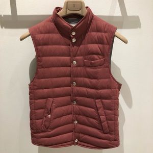 Brunello Cucinelli Nylon Vest with Snaps, Size S